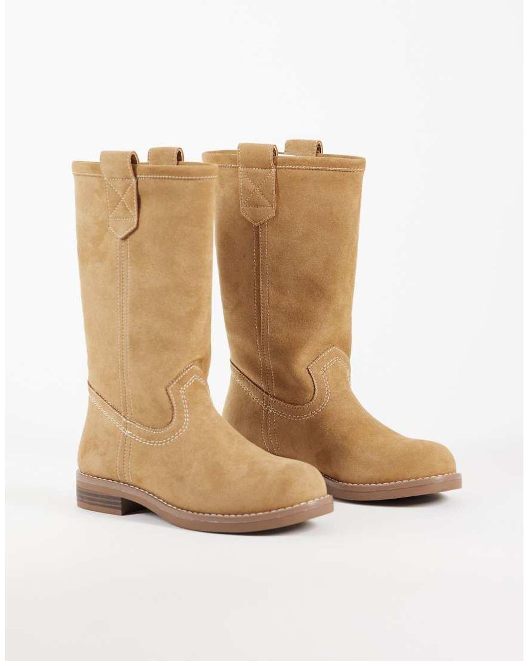ASOS Natural Clementine Pull On Trucker Boots