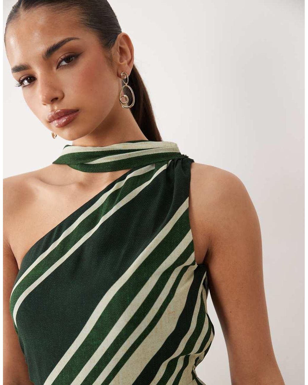 Forever New Green Halter Neck Scarf Mini Dress