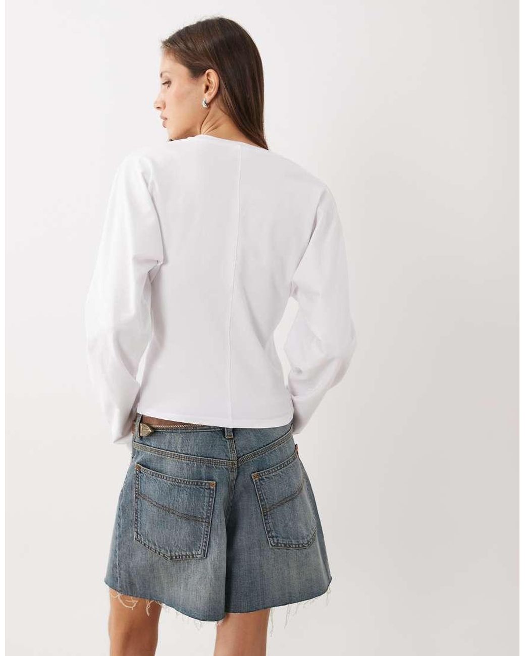 Cotton On White Blair Batwing Long Sleeve Top
