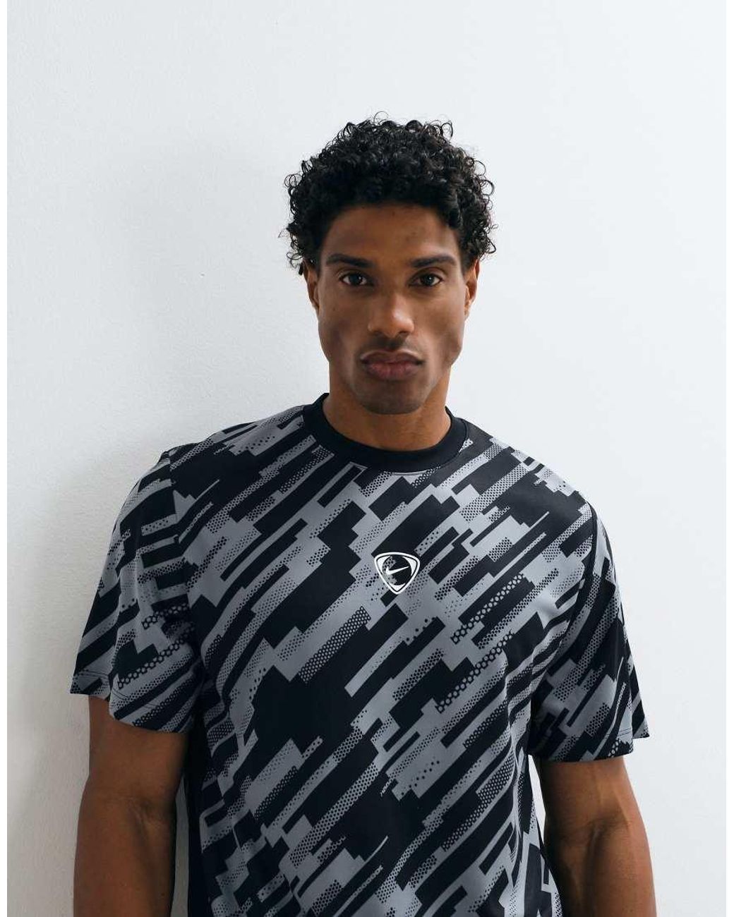 Nike Football Black Acd+ Central Printed T-Shirt for men