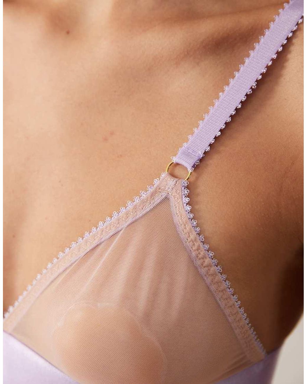 Dora Larsen Brown Ophelia Tulle Triangle Bralette