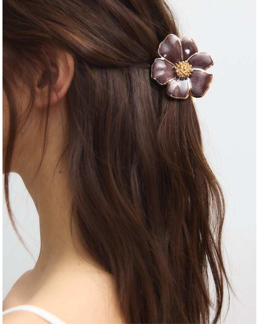 Stradivarius White Metal Flower Hair Clip