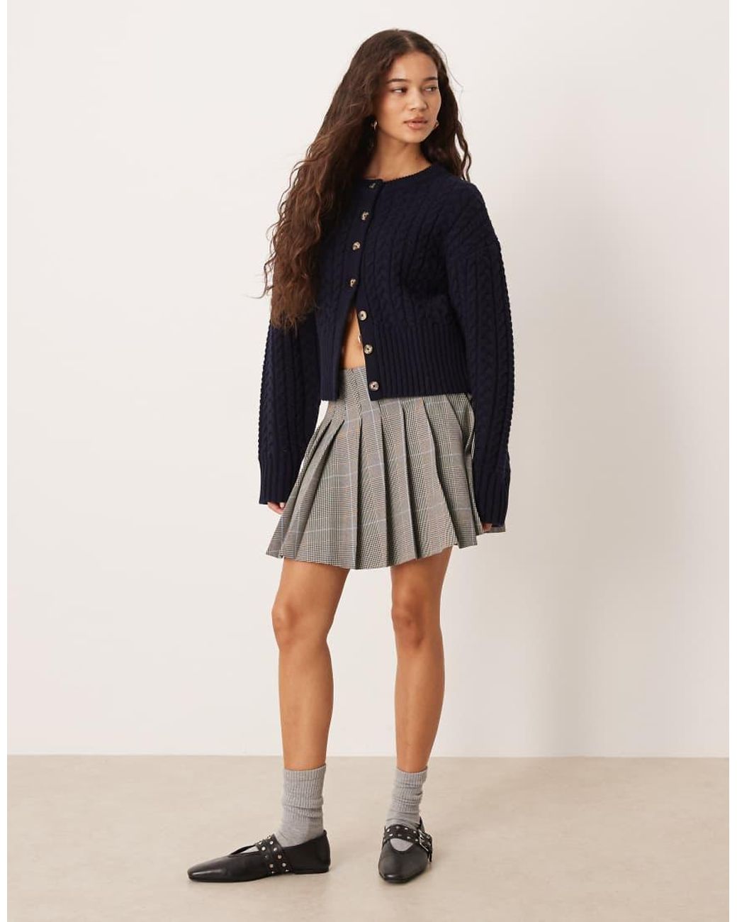 ASOS Blue Pleated Mini Skirt