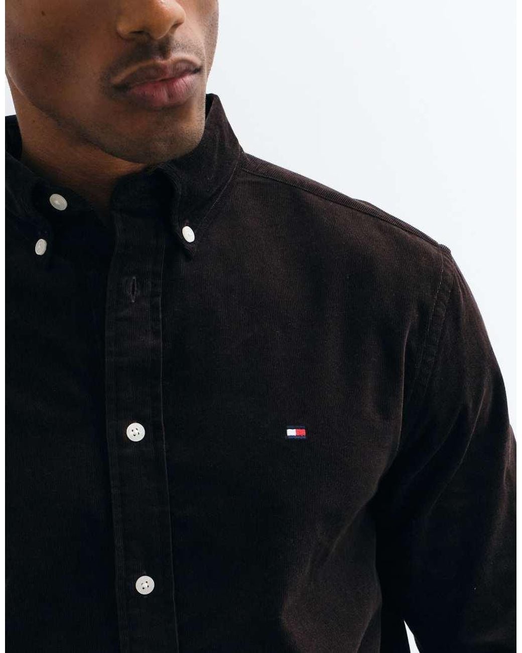 Tommy Hilfiger Black Corduroy Shirt for men