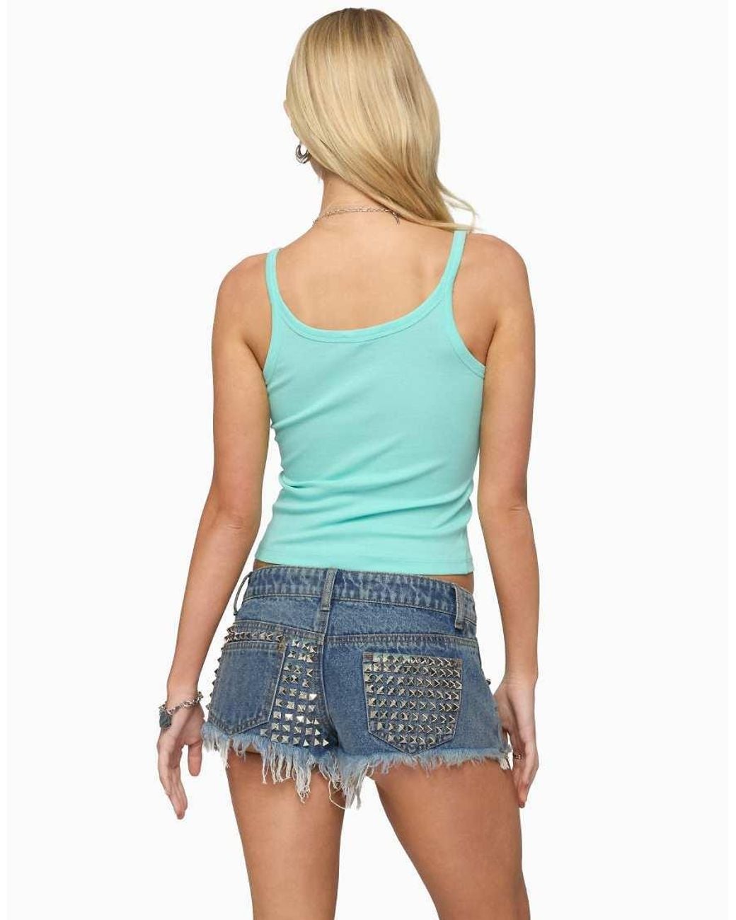 Edikted Blue Basic Babe Tank Top