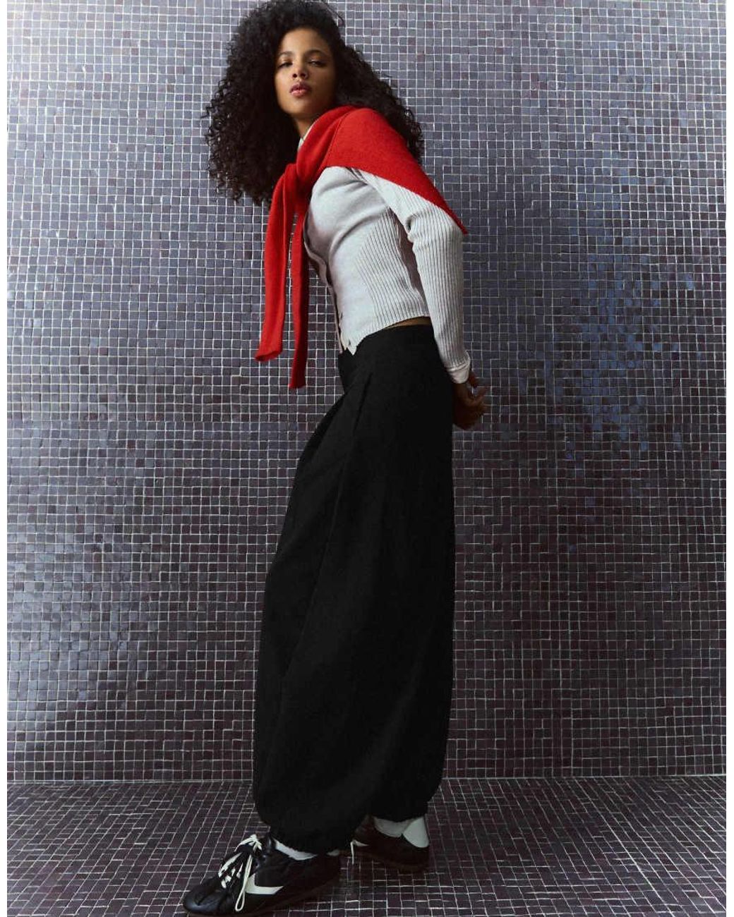 Bershka Black Tall Bloomer Trousers