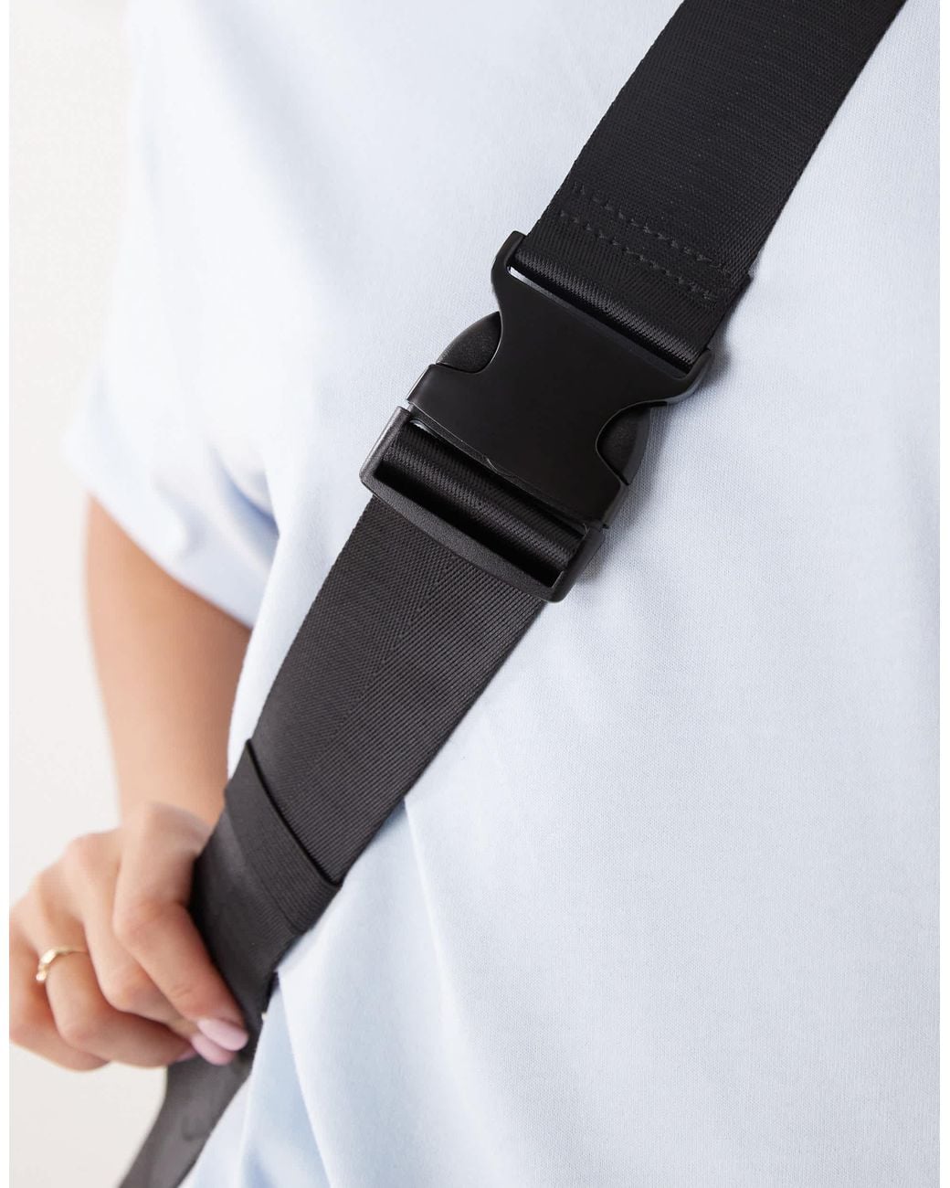 Weekday Black Buckle Strap Backpack