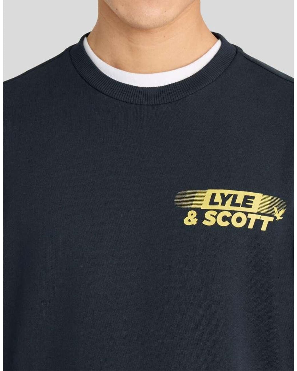 Lyle & Scott Blue Mid Layers Branded Repeat Graphic Sweatshirt for men