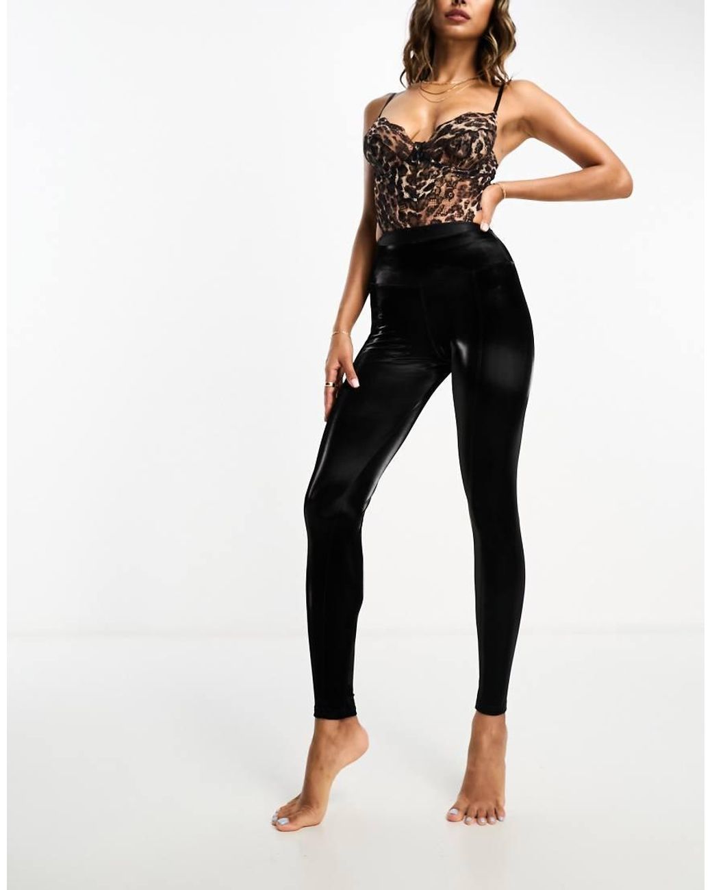 Ann Summers Black High Gloss Pu Leggings