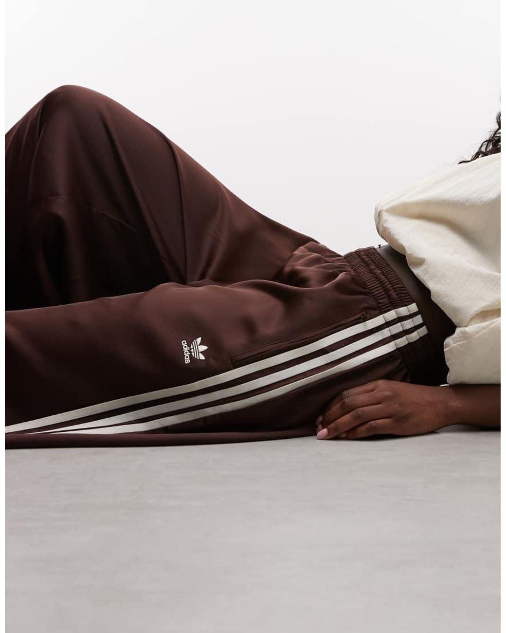 Adidas Originals Blue Wide Leg Satin Joggers