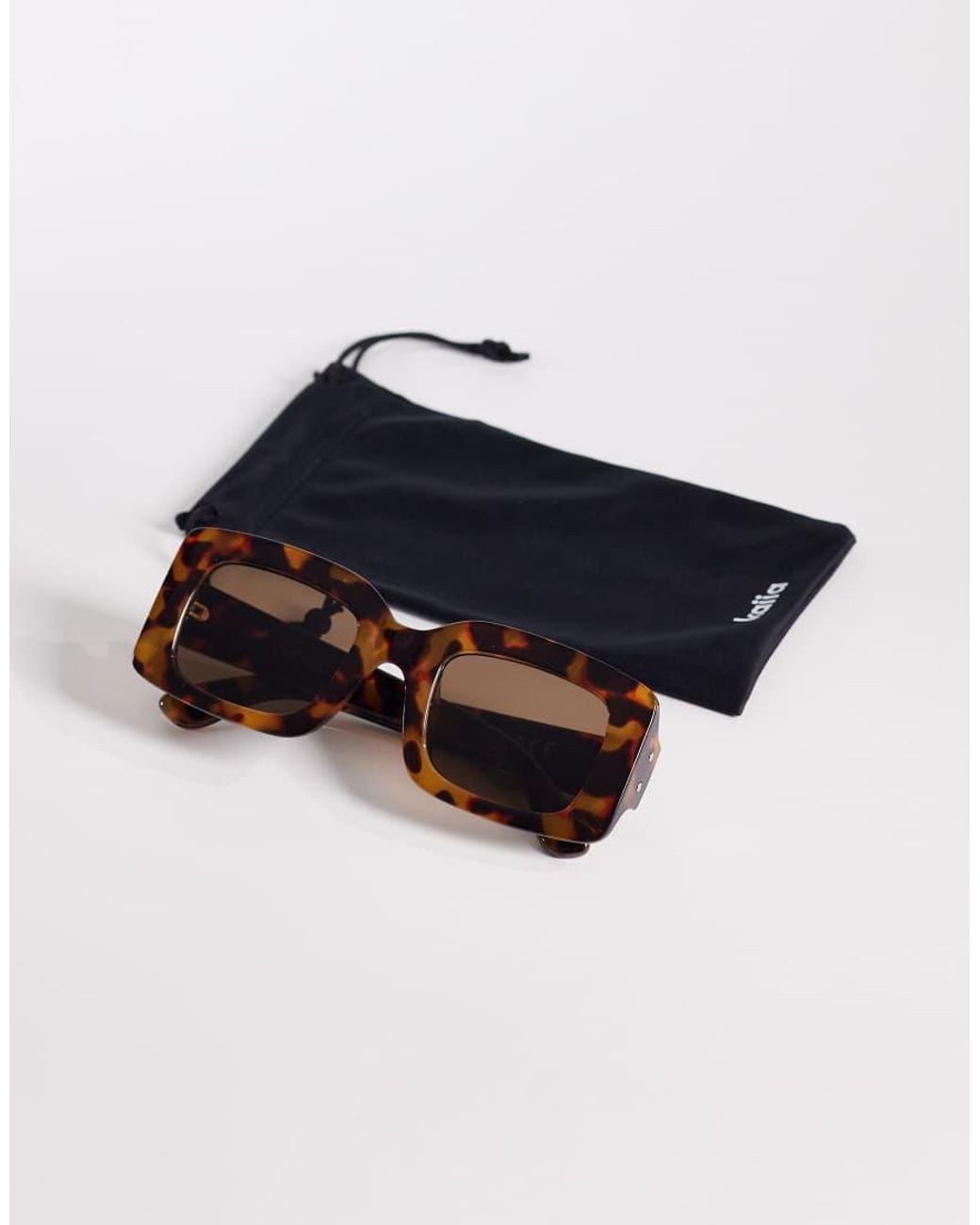 Kaiia Brown Exclusive Chunky Rectangle Sunglasses