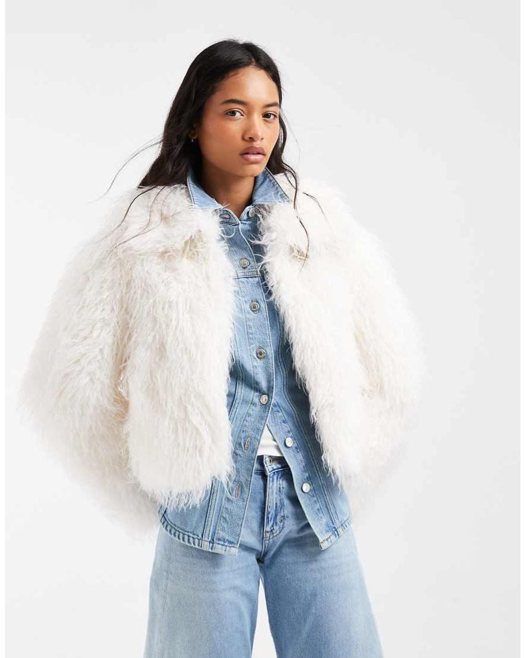 Urbancode White Code Faux Fur Jacket