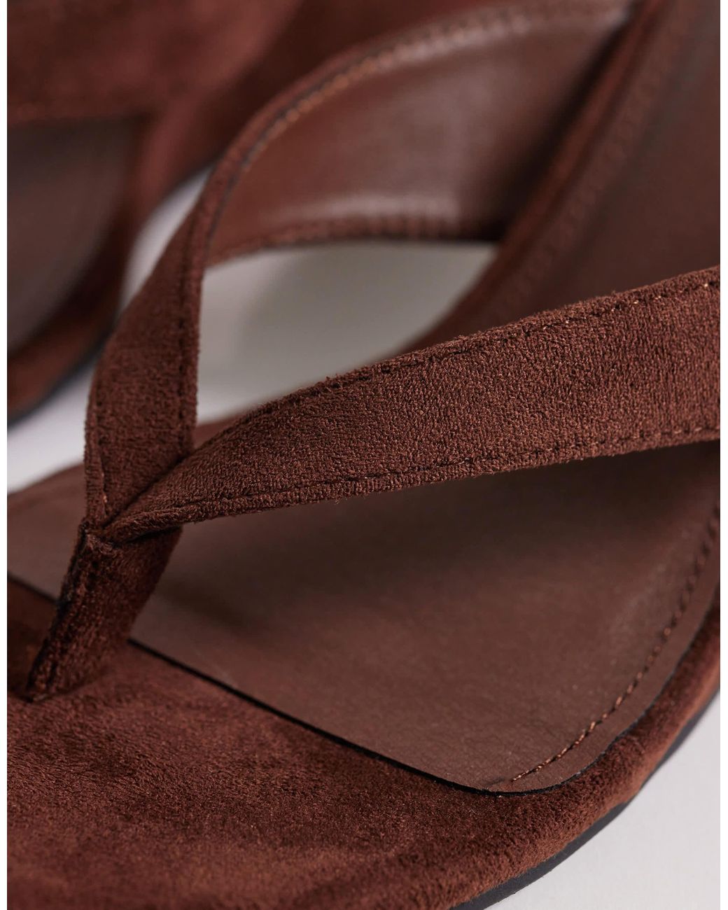 SEQWL Brown Ines Thong Wedge Sandal