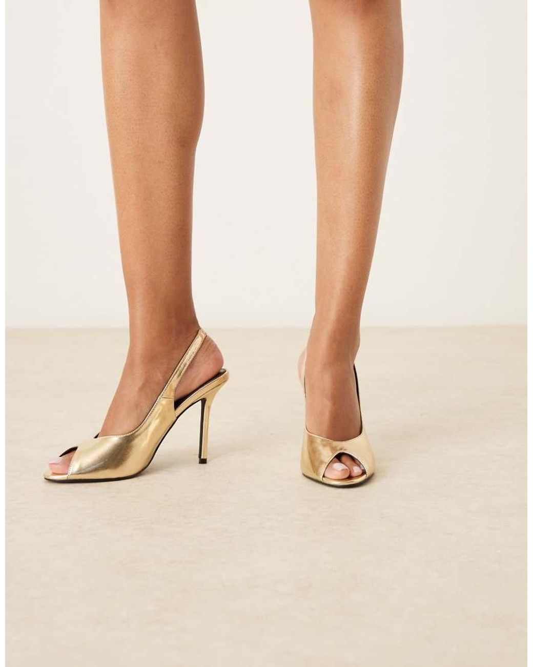 Raid Natural Dorry Slingback Heeled Sandals