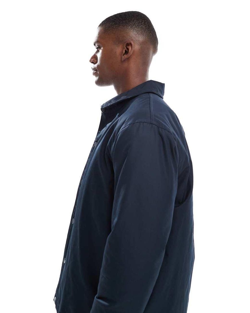 New Look Blue Padded Coach Jacket for men