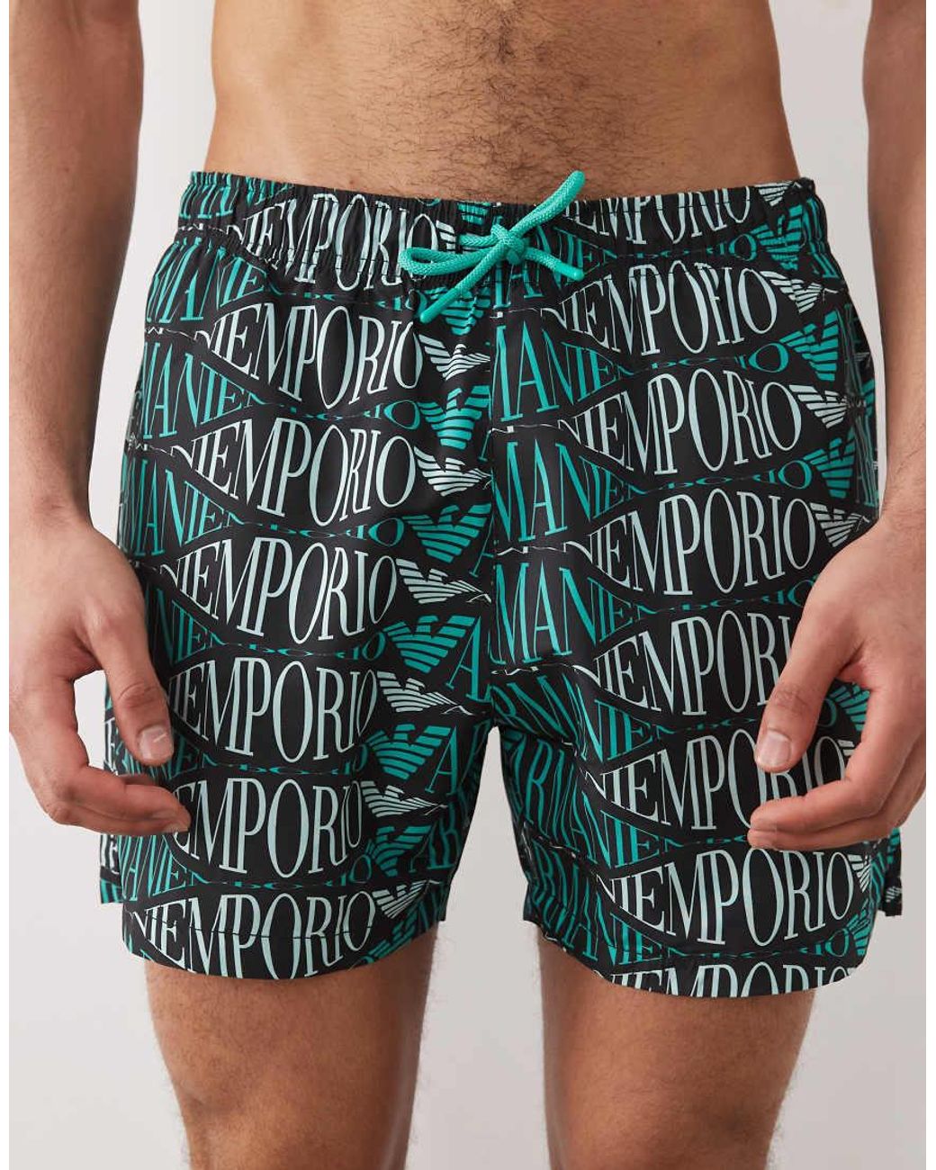 Emporio Armani Green Bodywear Swim Shorts for men