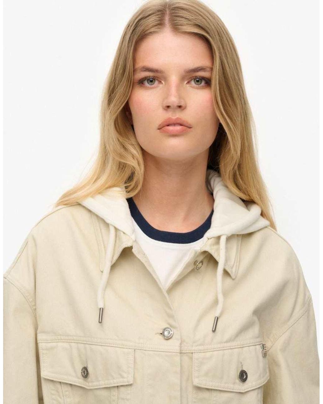 Superdry Natural Relaxed Hooded Trucker Jacket