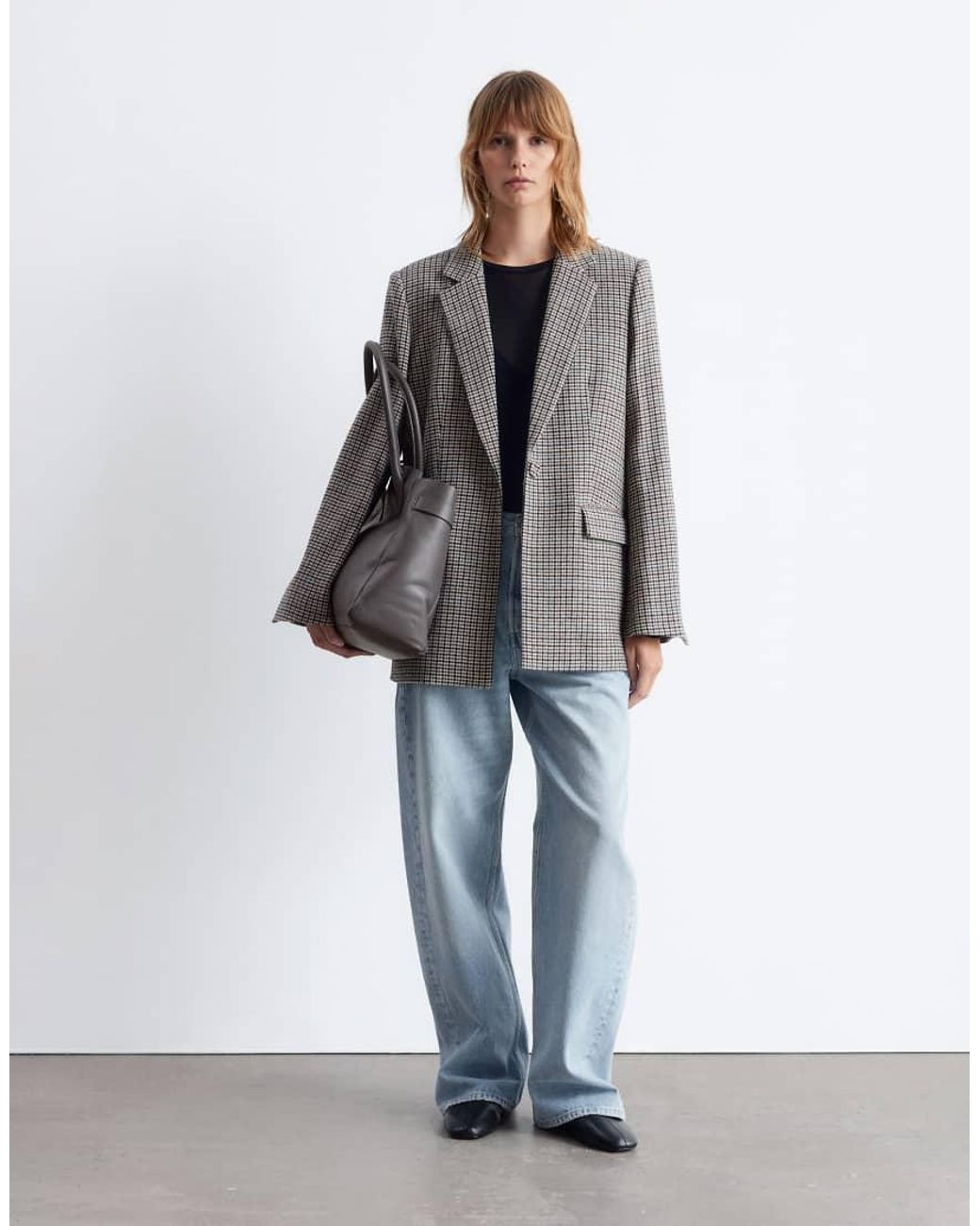 & Other Stories Gray Co-ord Wool Blend Single Breasted Blazer