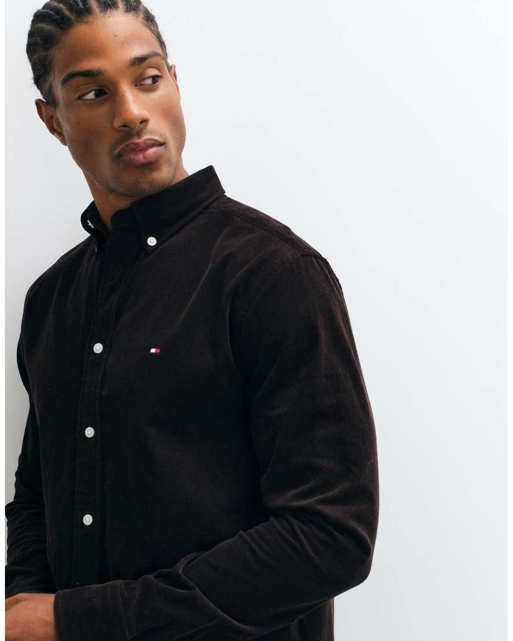 Tommy Hilfiger Black Corduroy Shirt for men