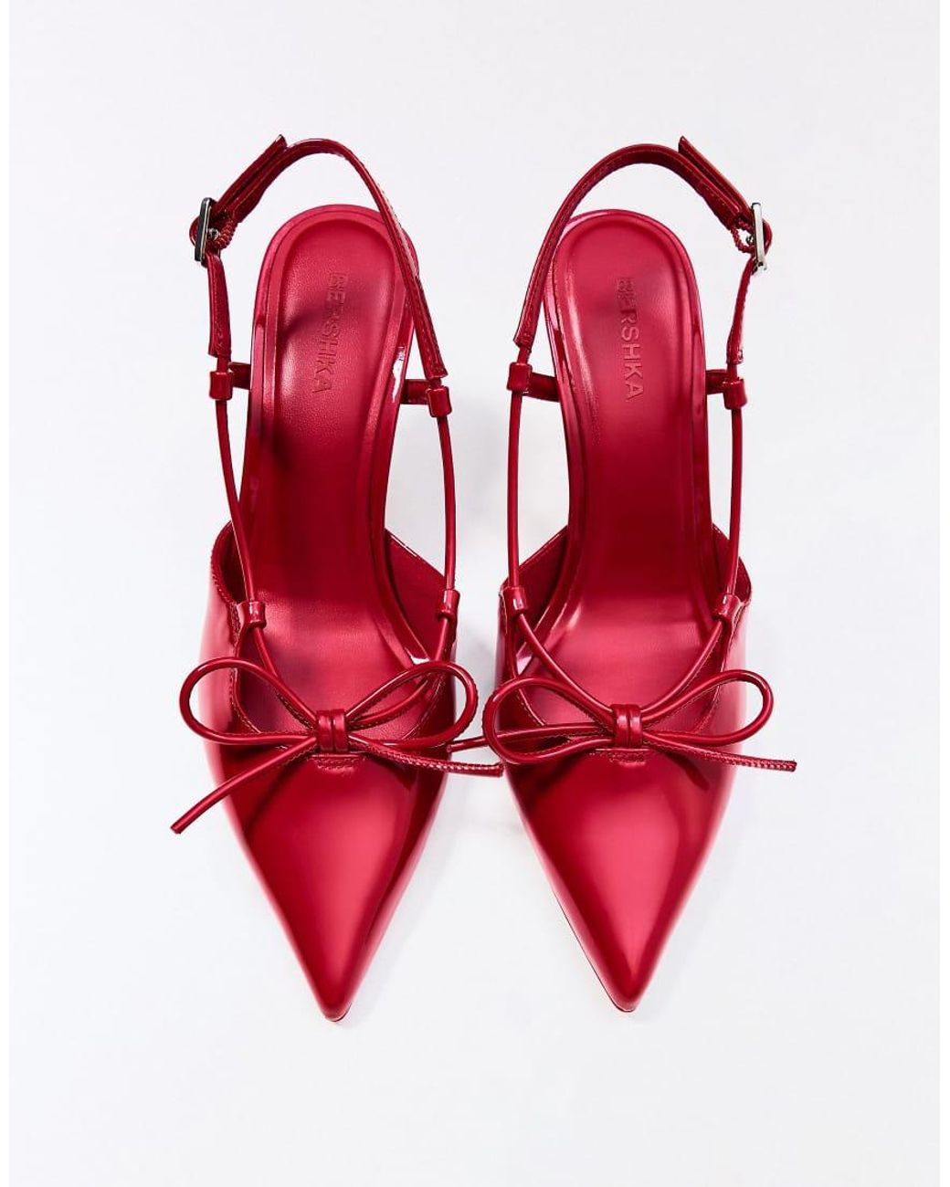Bershka Red Detailed Slingback High-heel Shoes