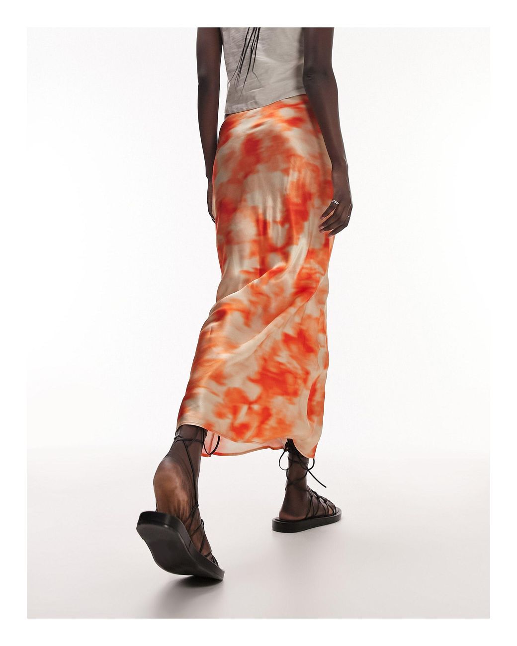 Orange tie dye on sale skirt