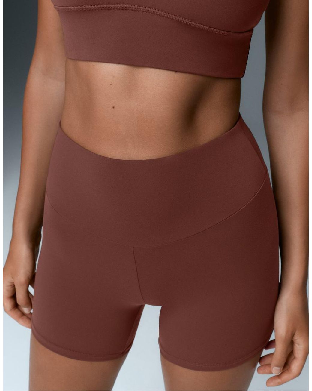 Oysho Brown Comfortlux High-Rise 10Cm Hot Pants