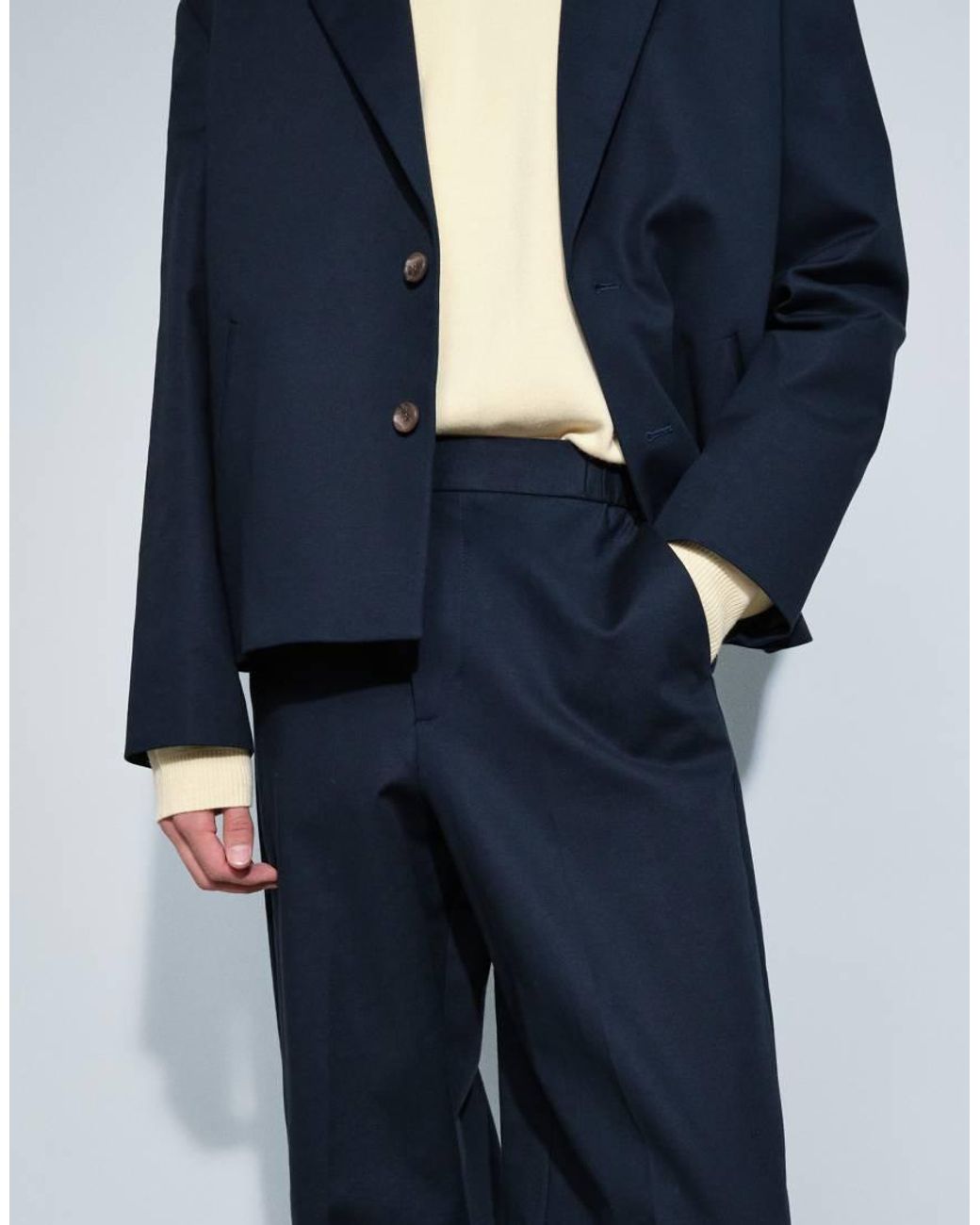 ASOS Blue Wide Leg Suit Pants for men