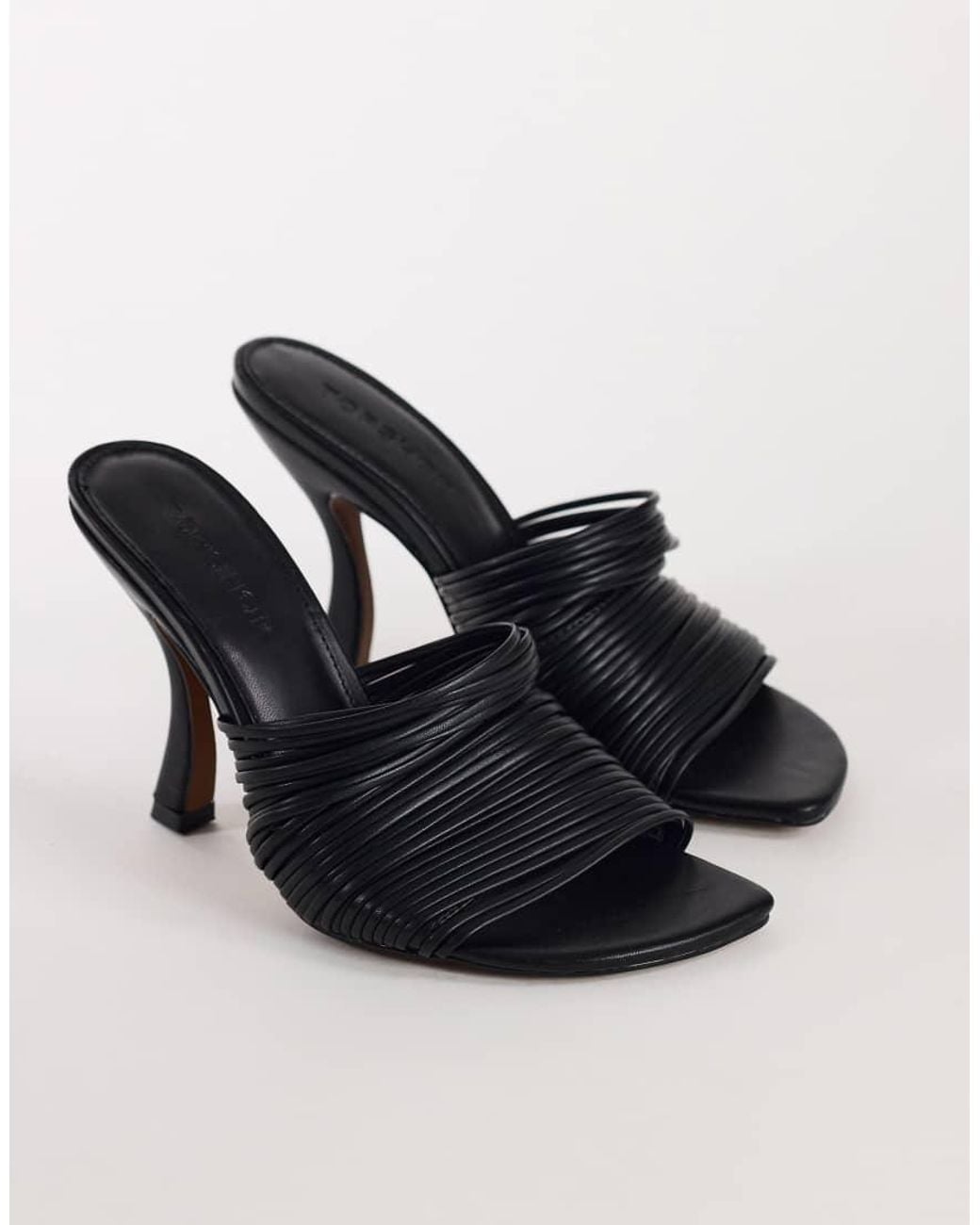 TOPSHOP Black Wisteria Strappy Heeled Mule