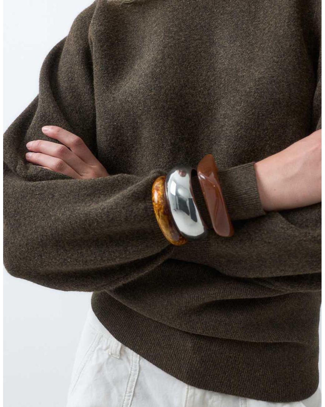 ASOS Brown Ruched Hem Batwing Sweater