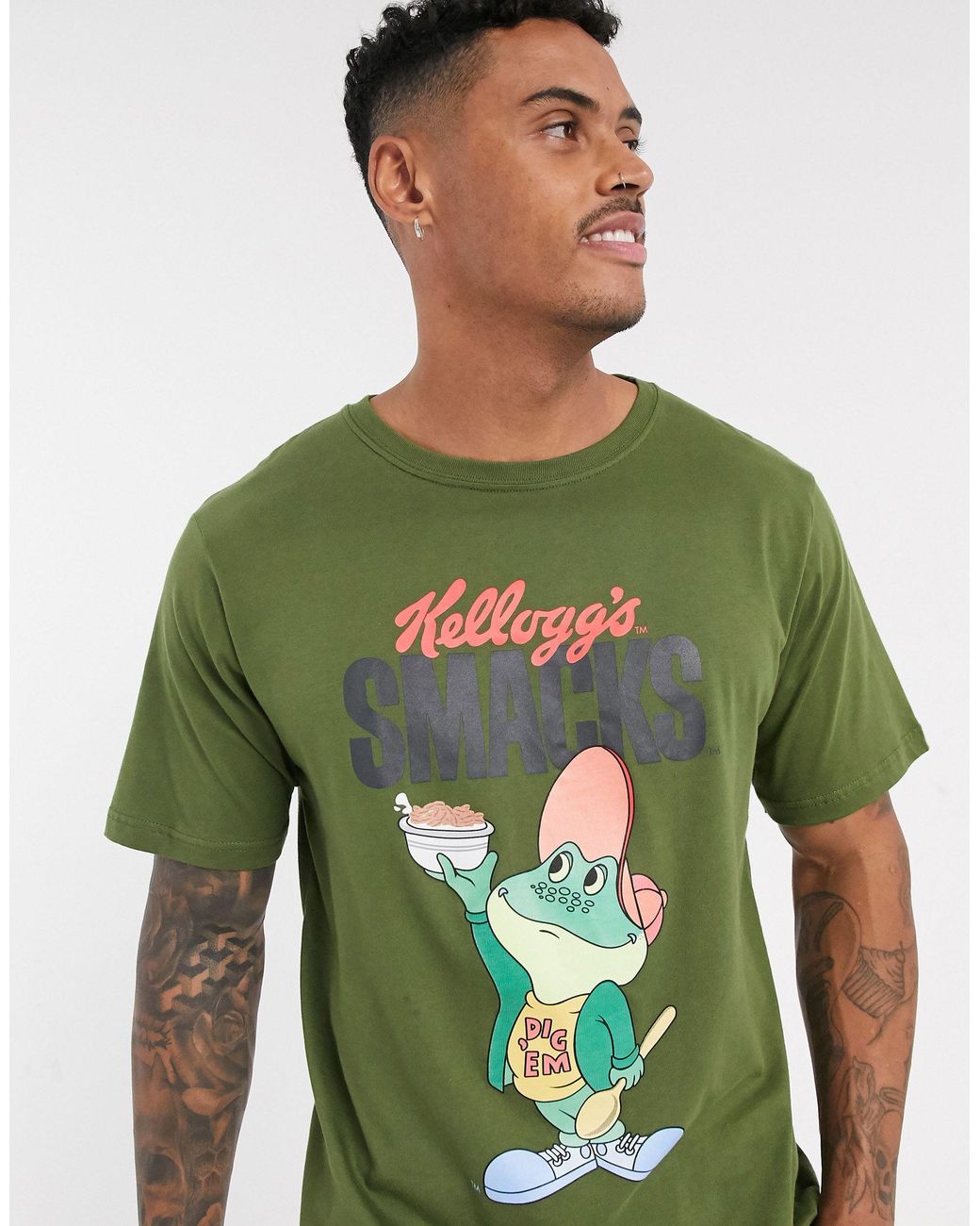 Pull&Bear Cotton Kelloggs Smacks T-shirt in Green for Men | Lyst