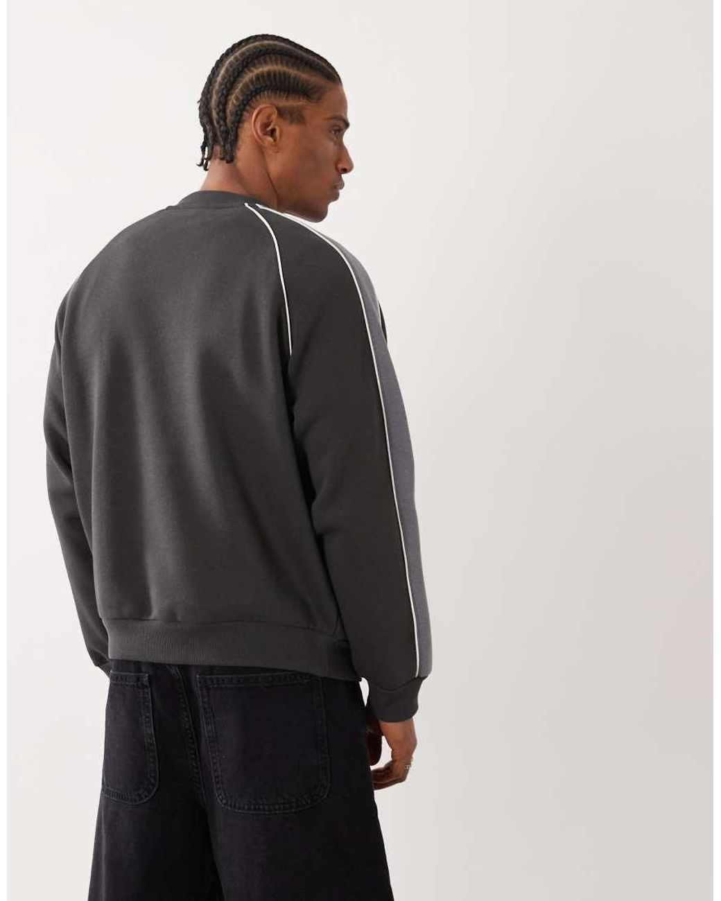 Cotton On Black Cottonon Box Fit Graphic Crew Sweatshirt