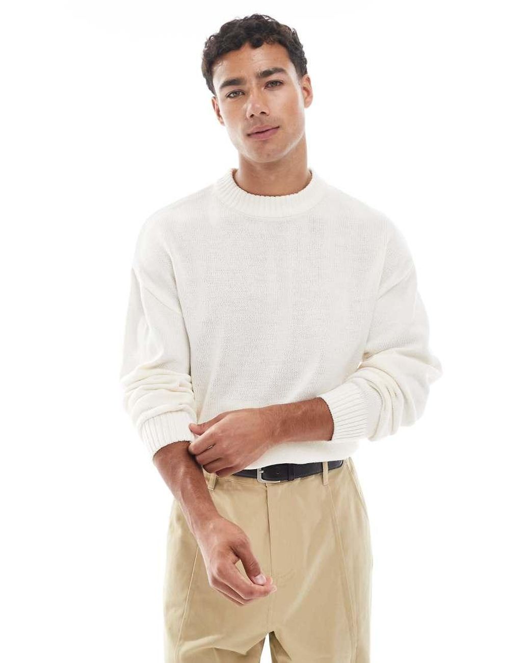 Jack & Jones Oversized Trui in het White voor heren
