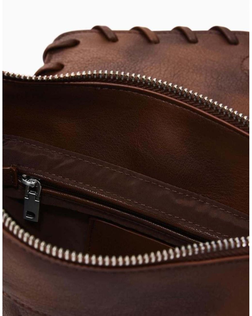 Desigual Brown Small Braided Bag