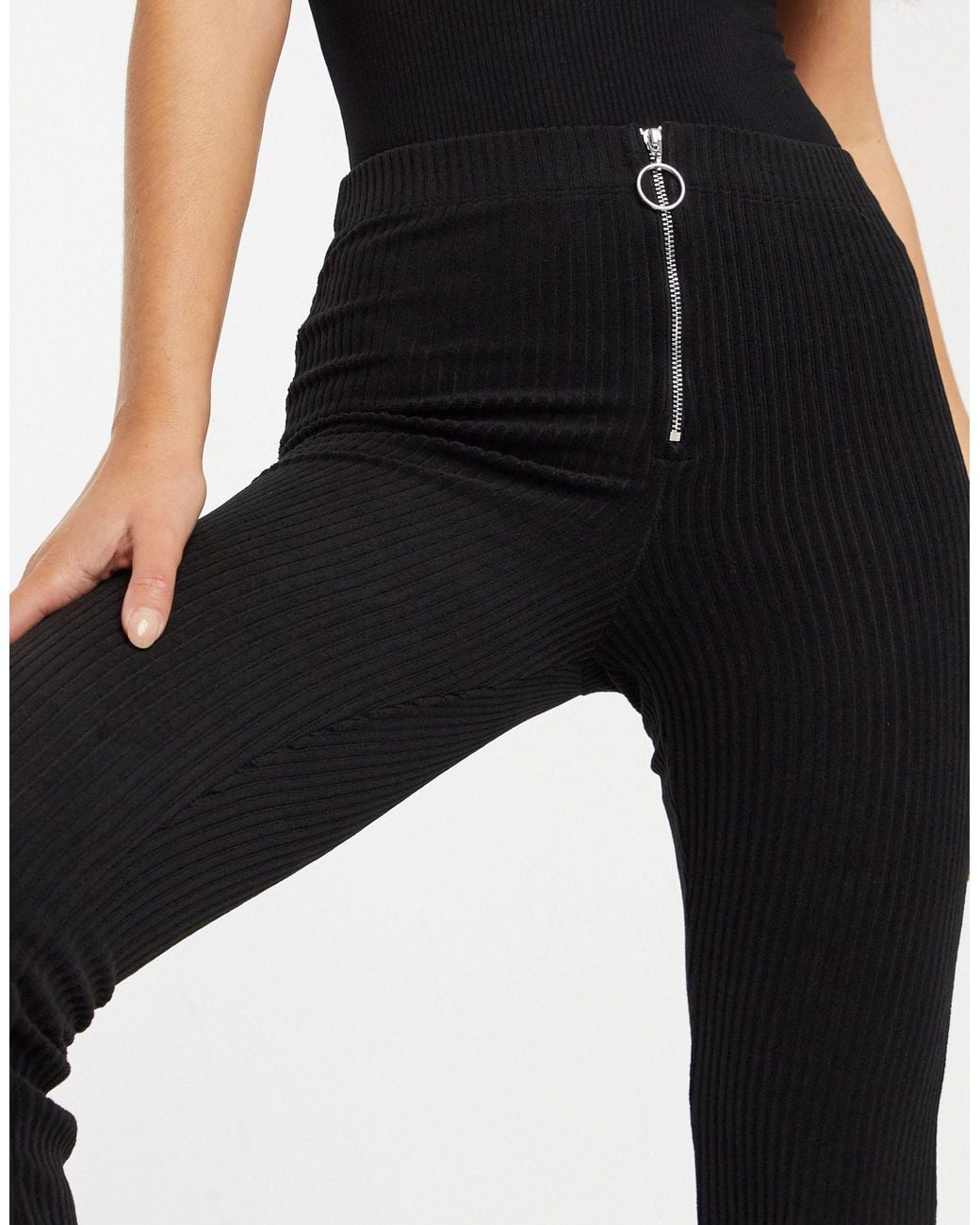 TOPSHOP Corduroy Ribbed Flare Trousers 
