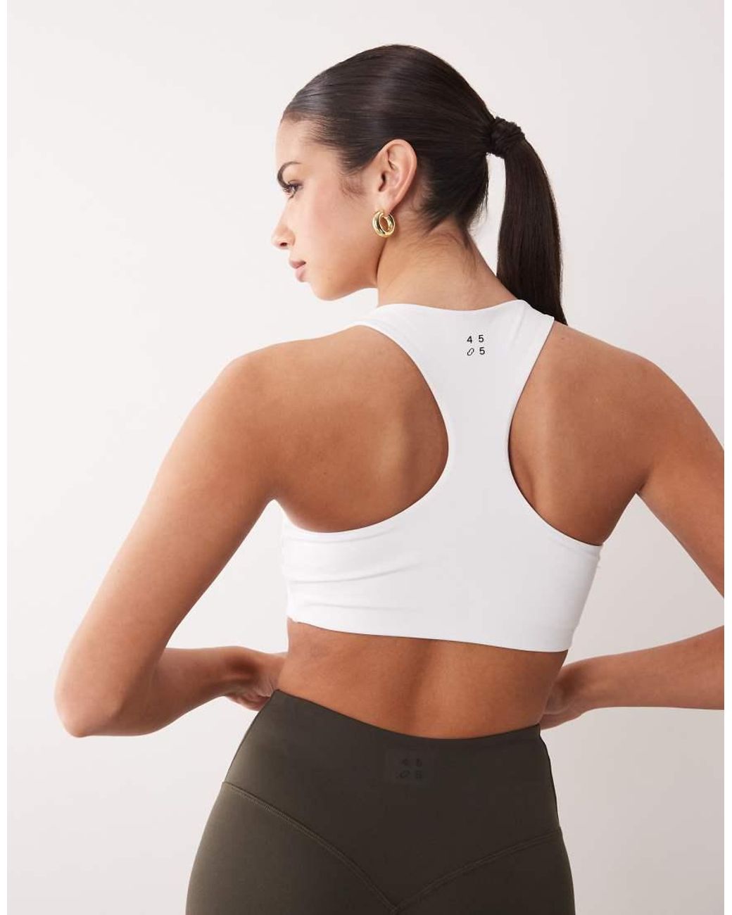 4505 Gray Active Push Up Medium Support Sports Bra