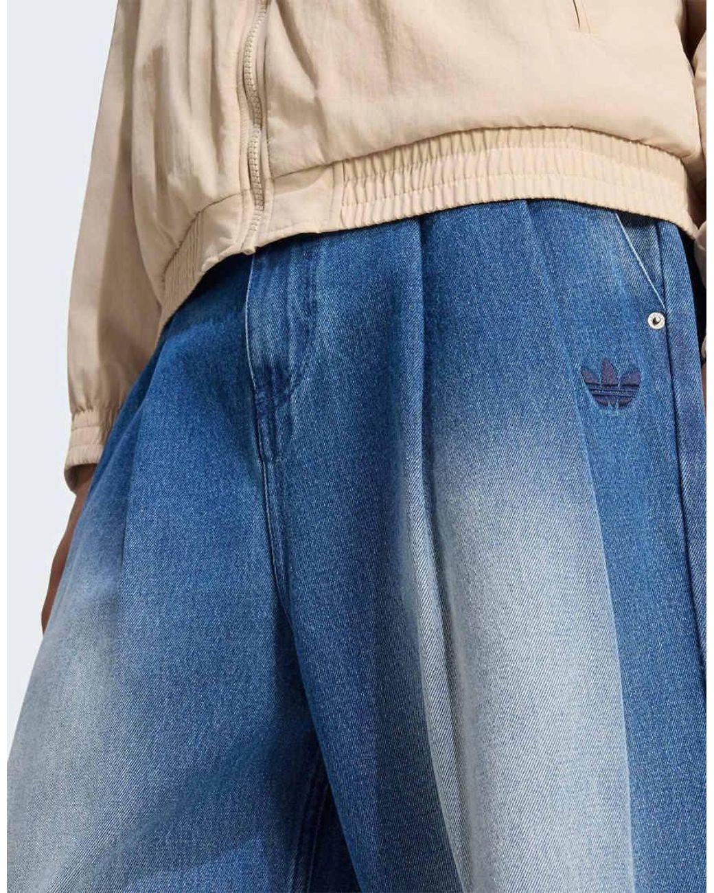 Adidas Originals Blue Jeans Mid-Rise Wide Leg for men