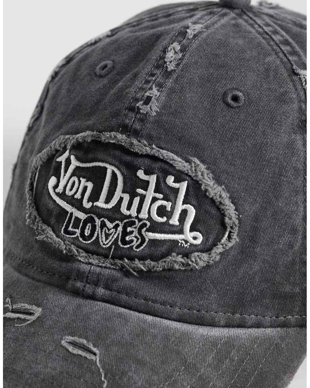 Von Dutch Gray Loves Distressed Denim Dad Cap