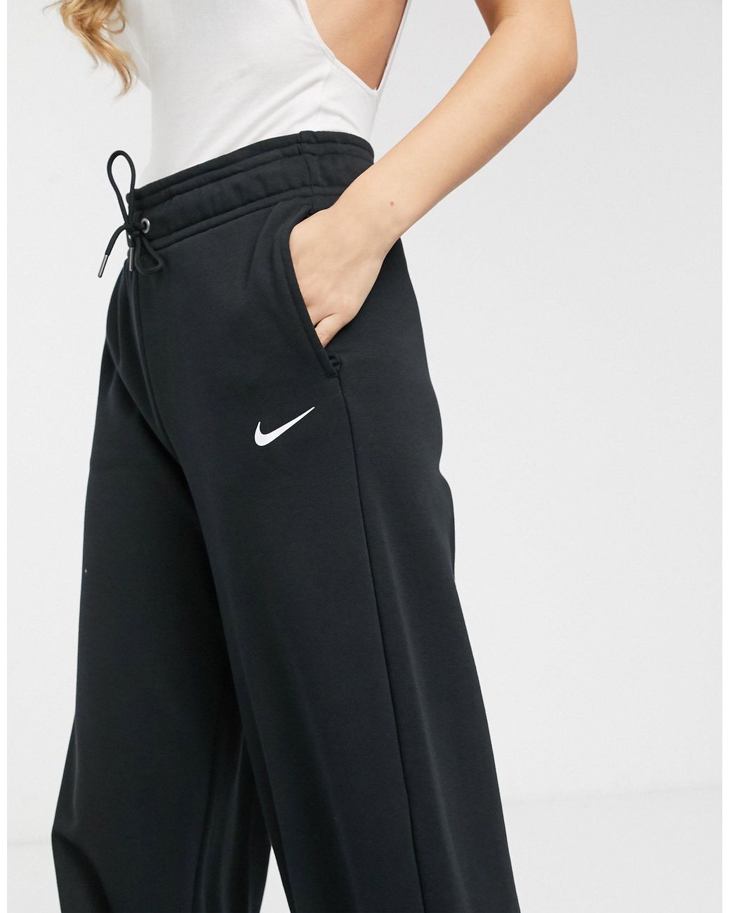 Nike Black Wide Leg High Waist joggers | Lyst