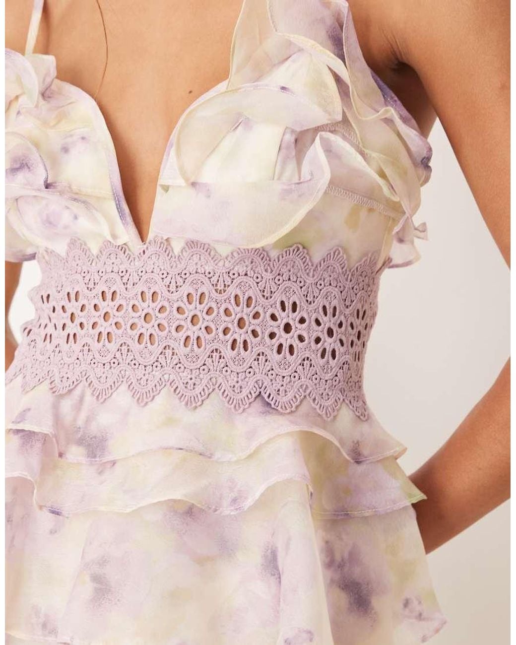 True Decadence Pink Tiered Ruffle Maxi Dress With Spaghetti Strap
