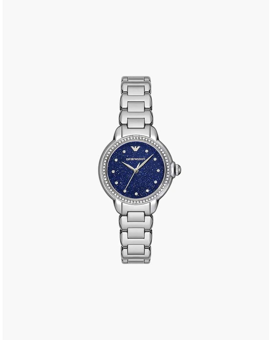 Emporio Armani Blue Three-Hand, Stainless Steel Watch, Ar11630