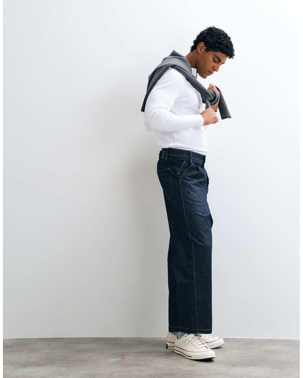 ASOS Blue Relaxed Tapered Jeans for men