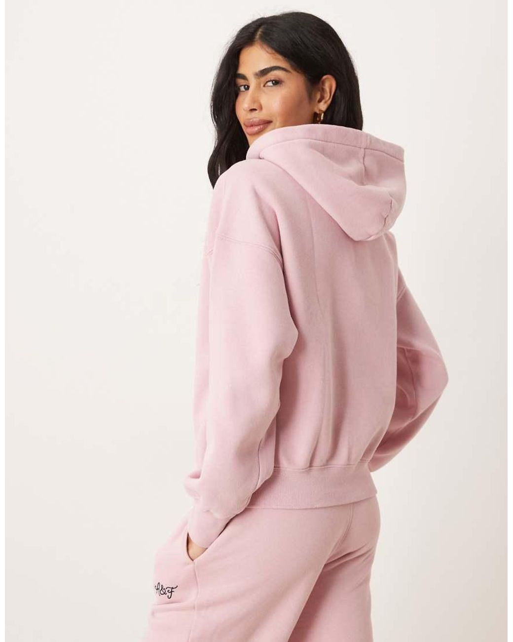 Abercrombie & Fitch Pink Chest Logo Hoodie Co-Ord