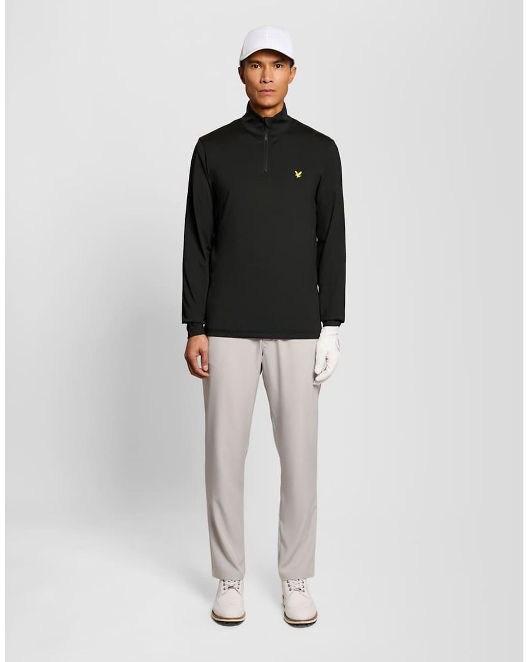 Lyle & Scott Black Mid Layers Golf Core Quarter Zip Midlayer for men