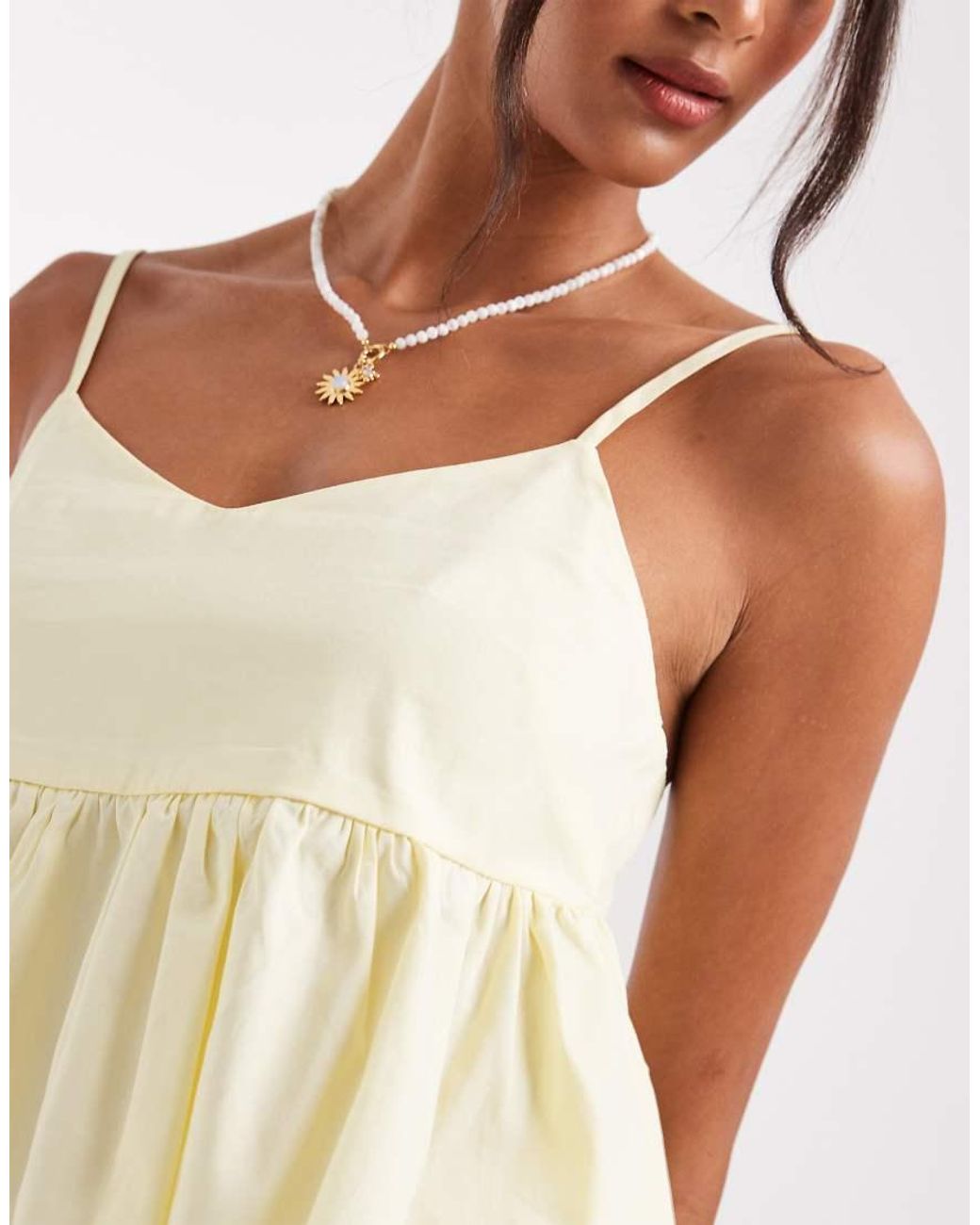 New Look White Peplum Strappy Cami Top