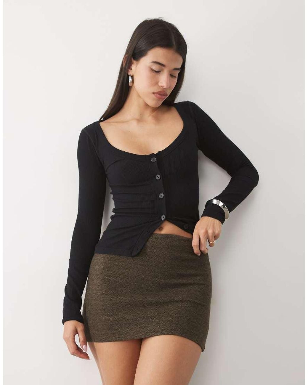 ASOS Multicolor Mix & Match Brushed Pelmet Mini Skirt