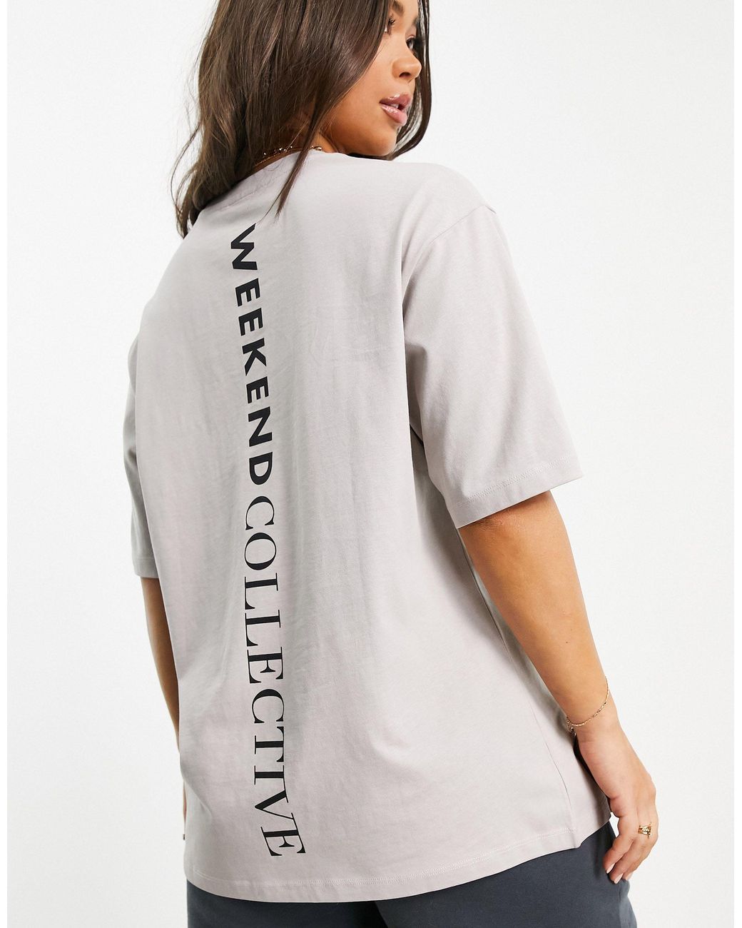 ASOS Oversized Tshirt With Vertical Logo in White Lyst