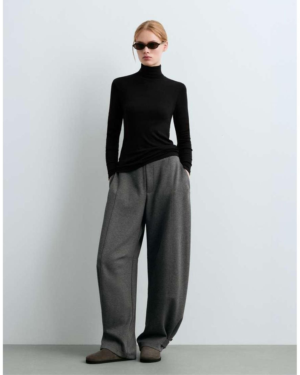 Oysho Black T-Shirt Base Layer Rib