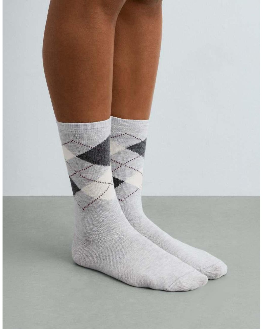 Oysho White 5 Pairs Of Classic Socks With Cotton