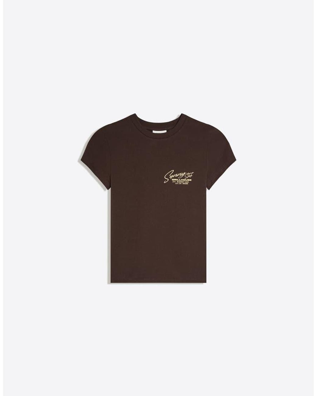 Bershka Natural Fitted Short Sleeve Print T-shirt