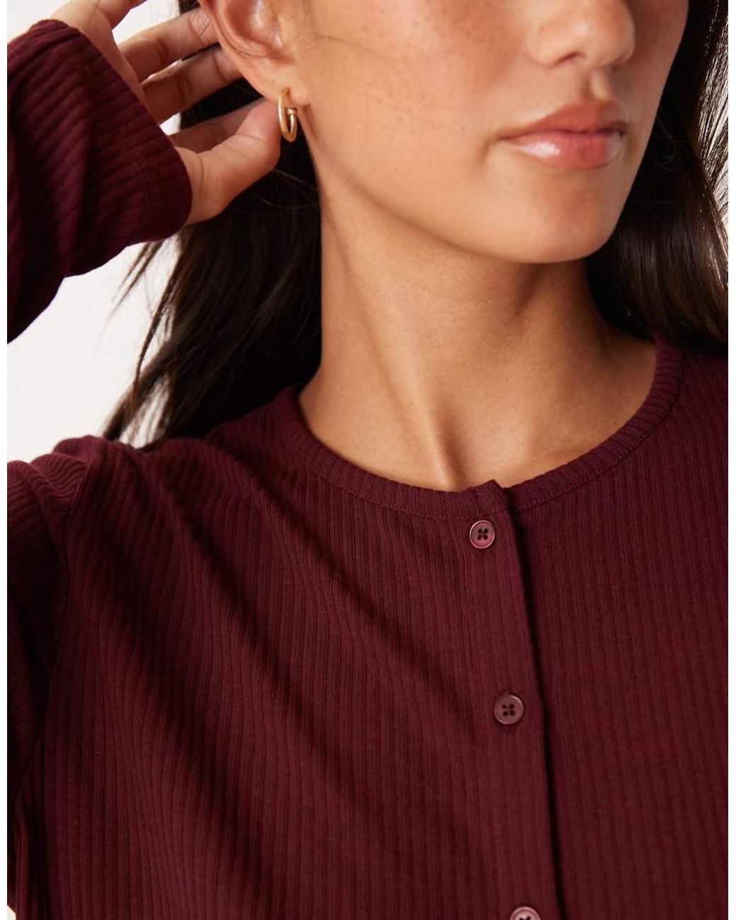 ASOS Red Lounge Mix & Match Rib Cardigan